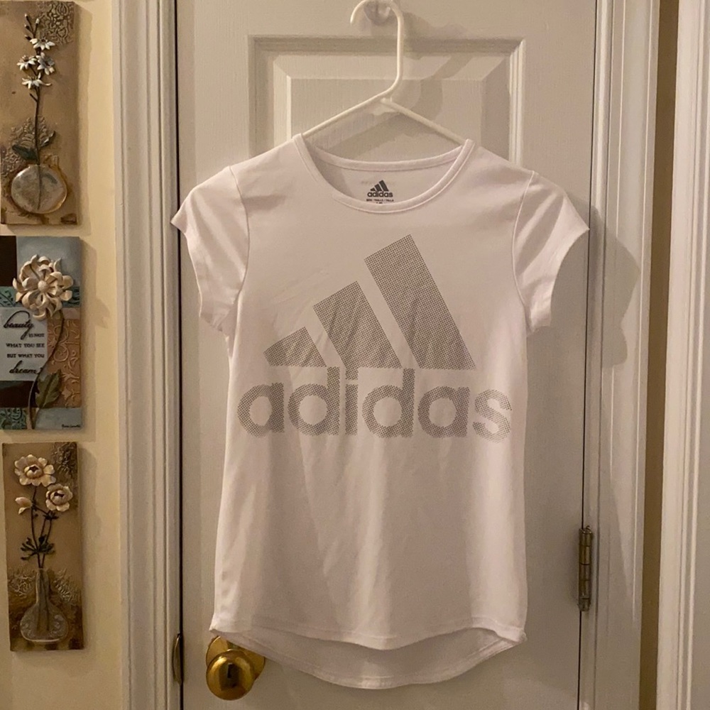 Adidas Girls Rainbow Foil Logo T-Shirt